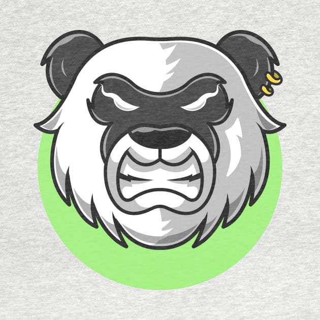 Angry Panda Cartoon Vector Icon Illustration by Catalyst Labs